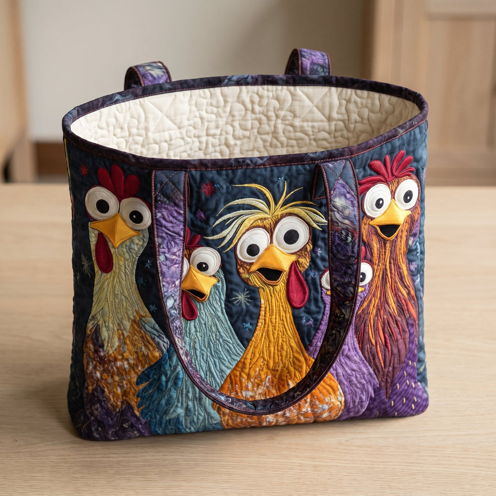 Artisan Bag - Five Colorful Chickens 2