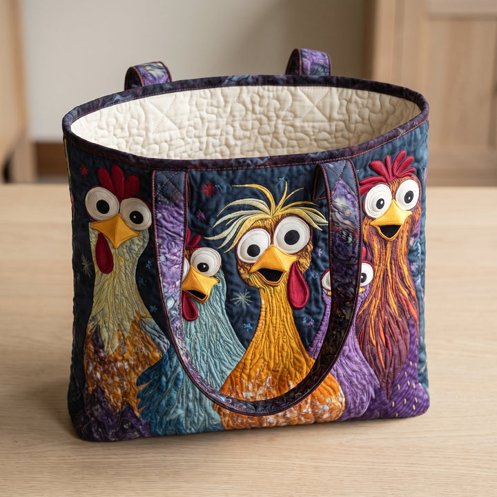Artisan Bag - Five Colorful Chickens 2