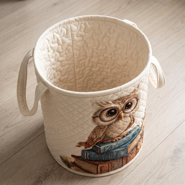 Owl Quilted Laundry Basket 2