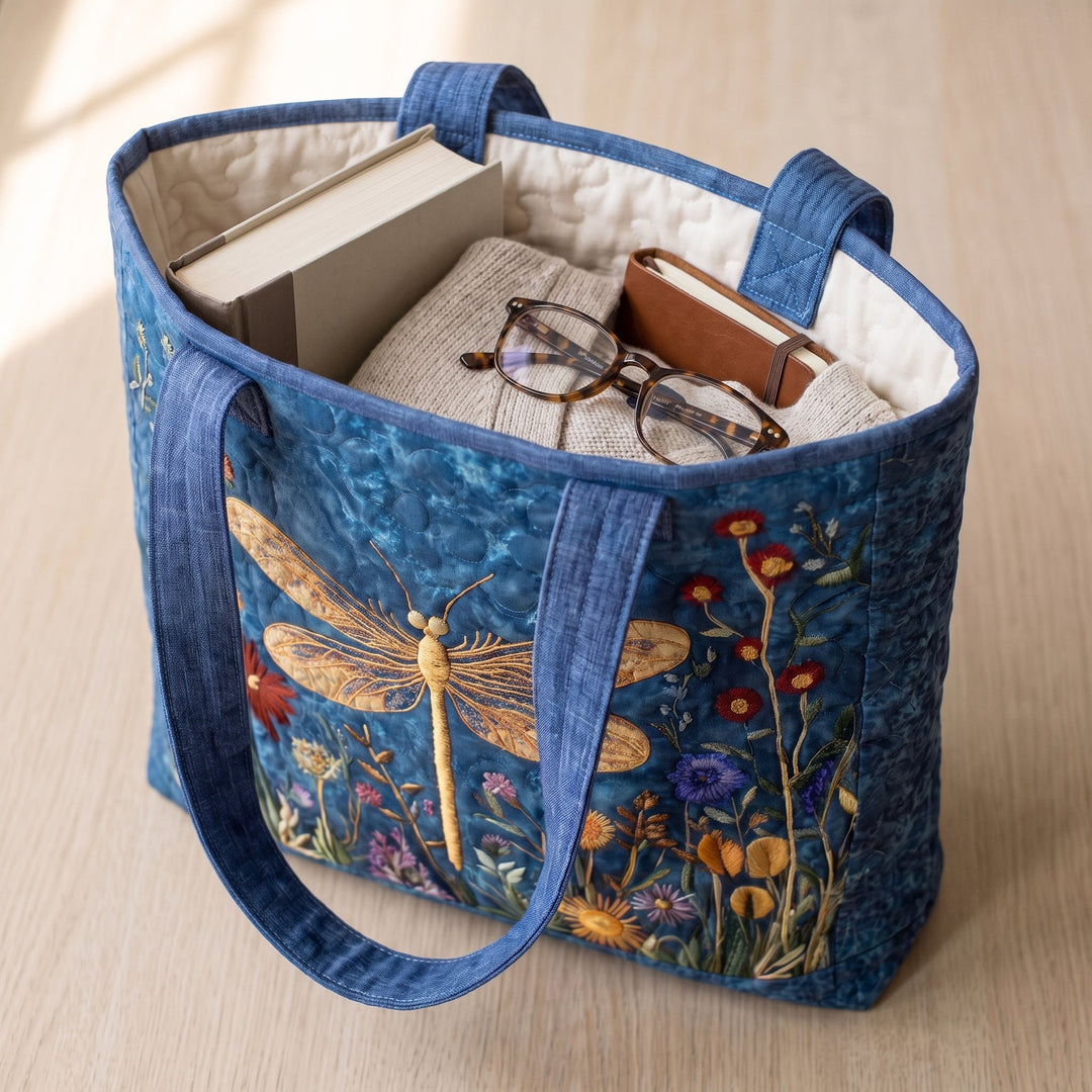 Quilted Bag - Golden Dragonfly 4