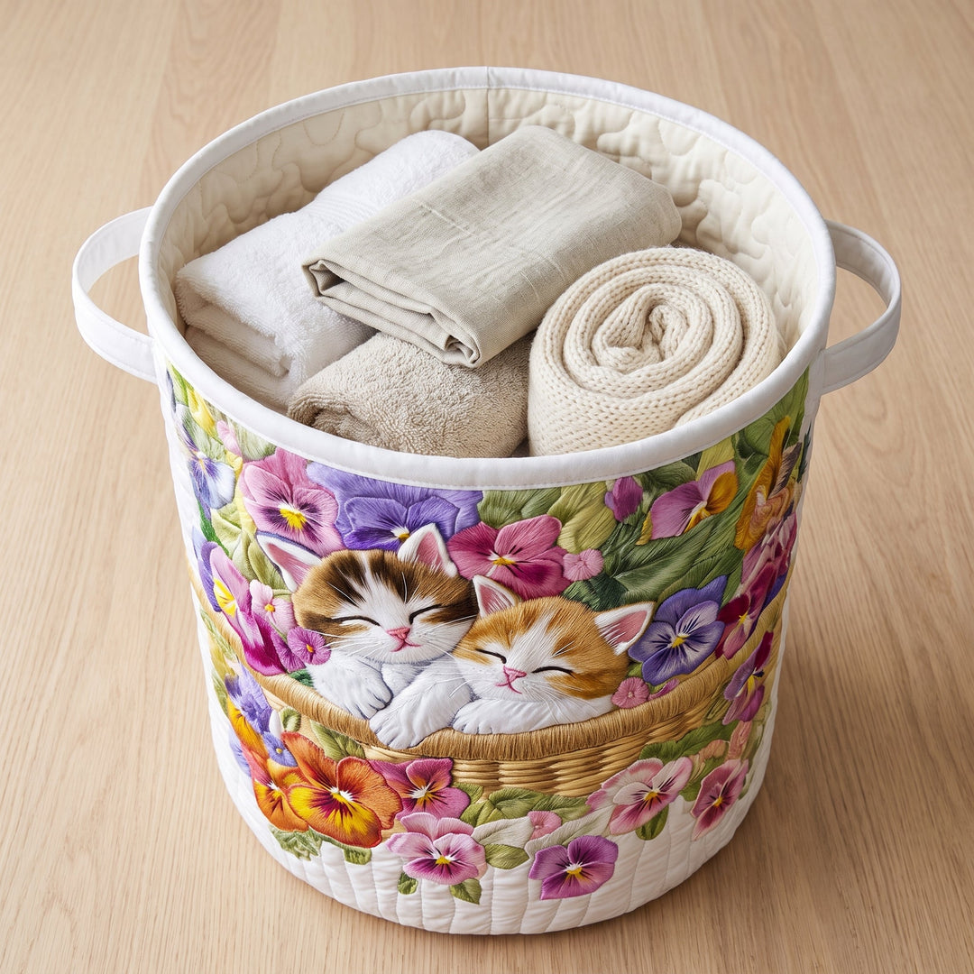 Feline Chaos Quilted Laundry Basket 3