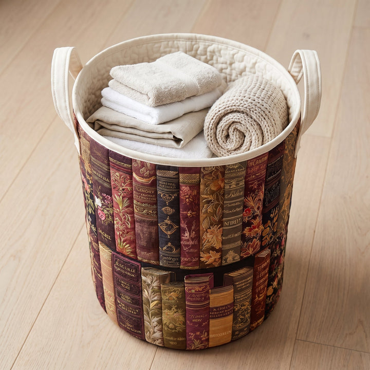 Literary Spirit Quilted Laundry Basket 3