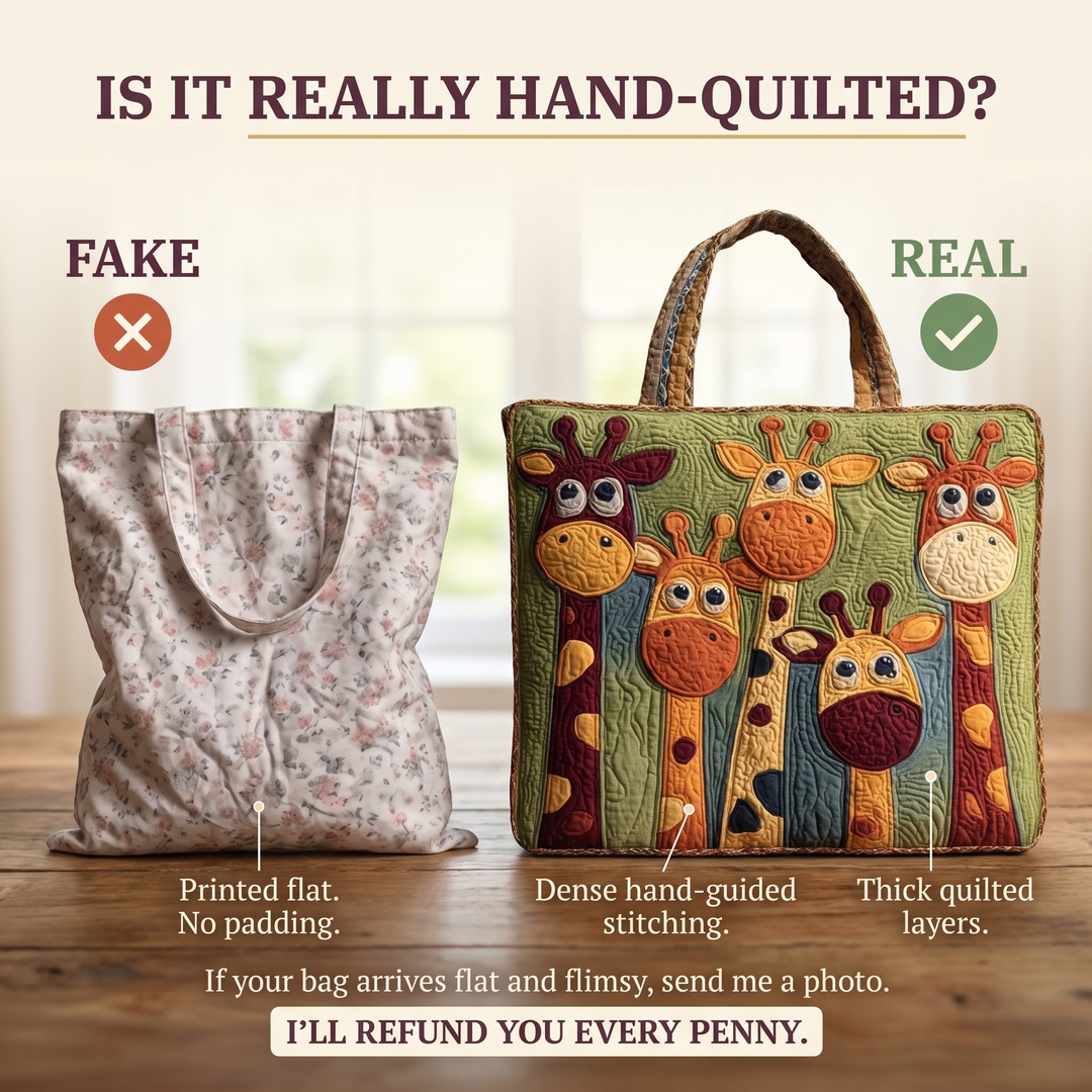 Quilted Tote Bag - Giraffe 5
