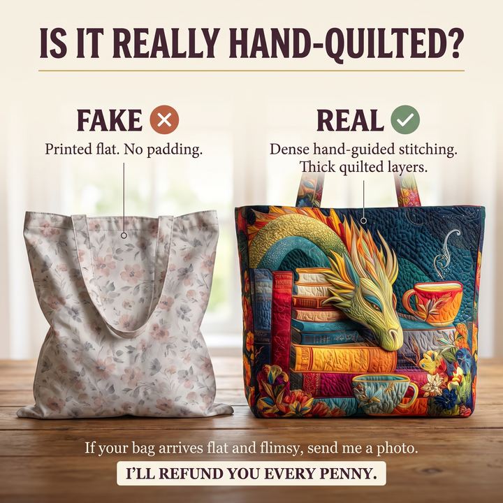 Artisan Bag - Dragon Reader with Books and Mugs 6