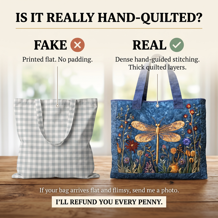 Quilted Bag - Golden Dragonfly 5