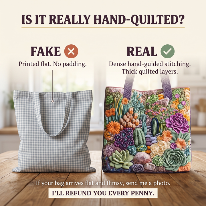 Artisanal Tote Bag - Succulent Garden 7