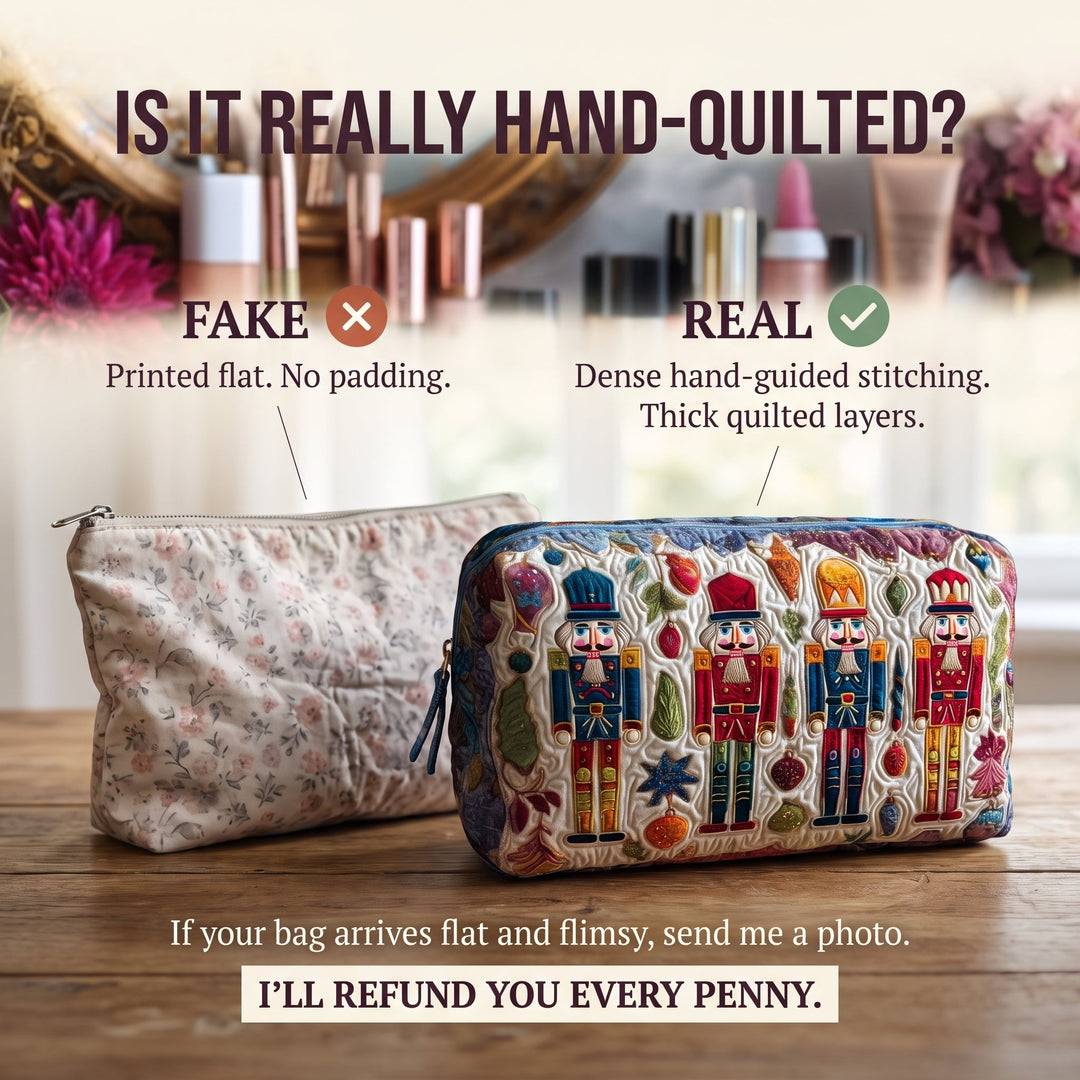 Nutcracker Glow Quilted Makeup Bag 3