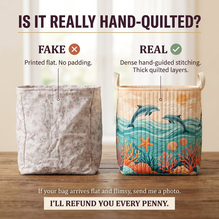 Sea Breeze Quilted Laundry Basket 5