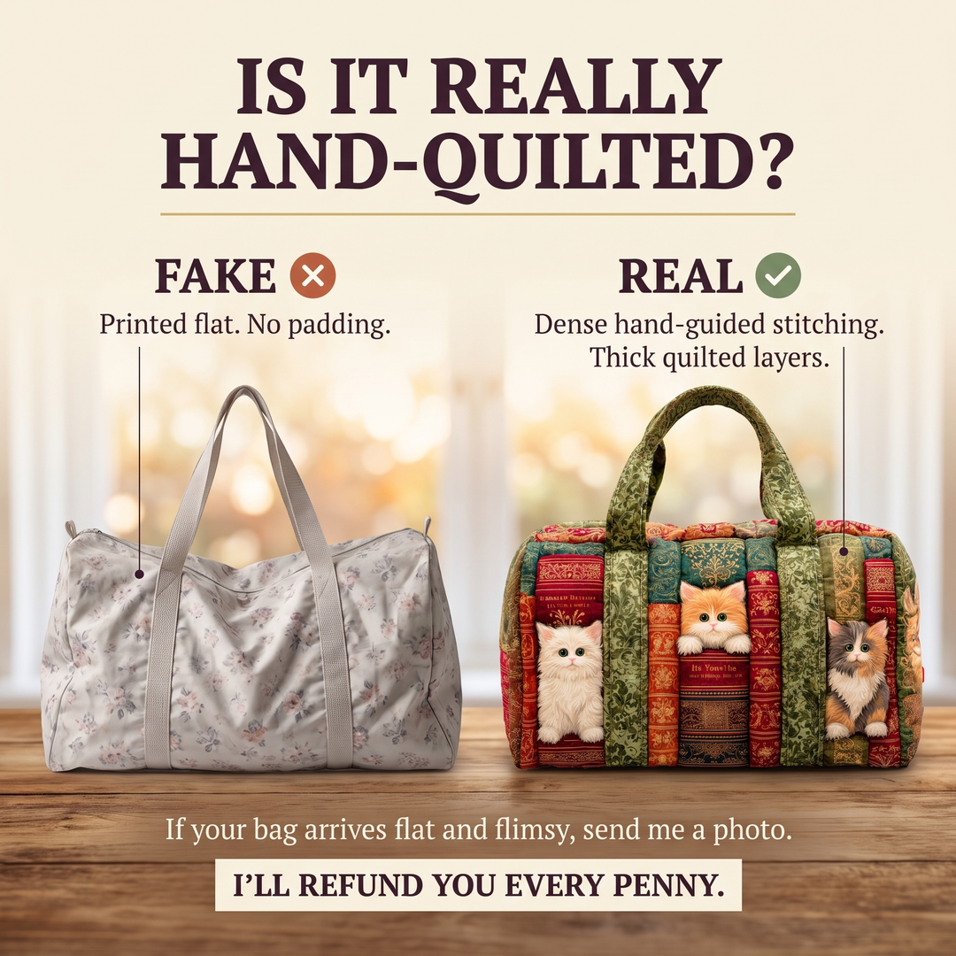 Cat Chapter Quilted Duffle Bag 3