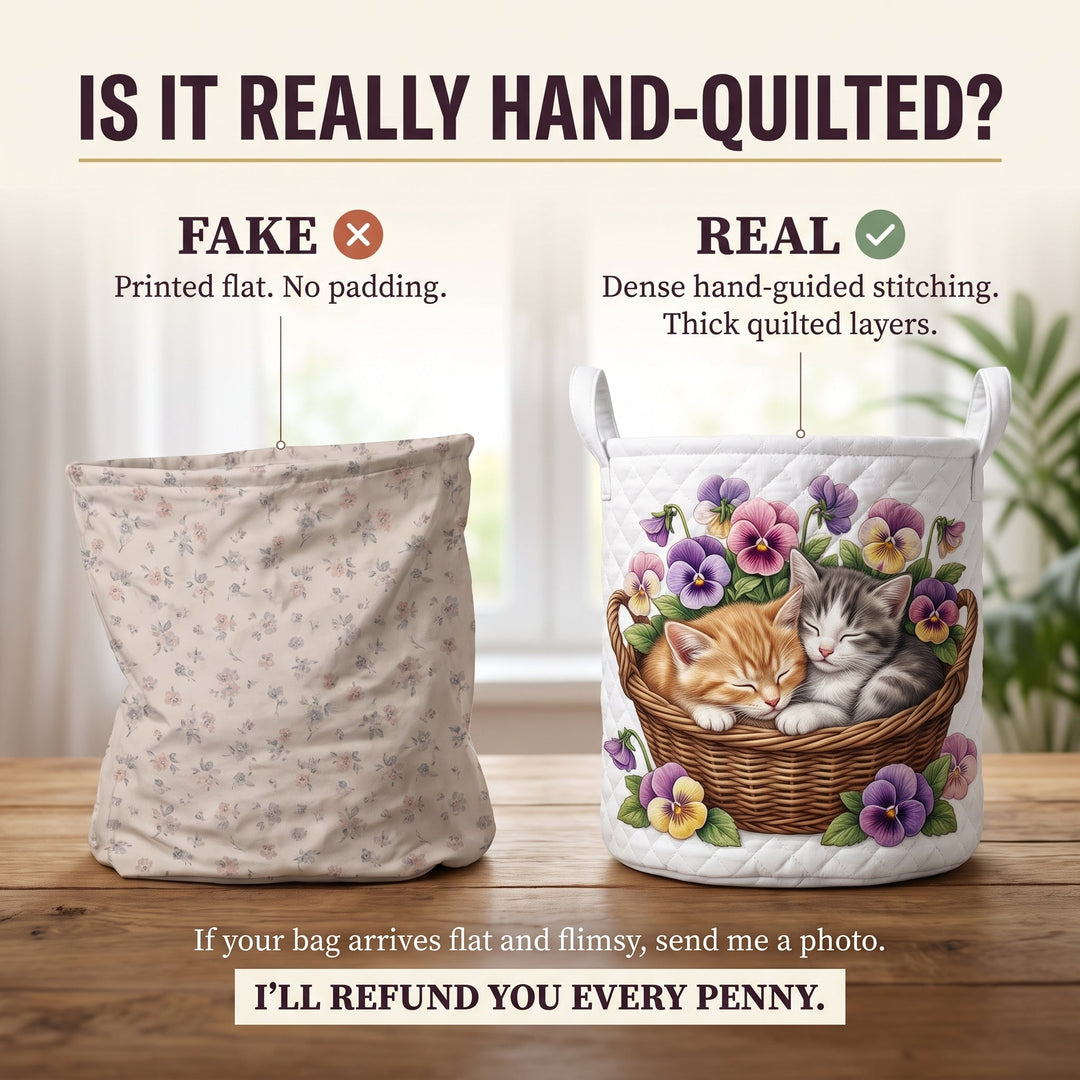 Feline Chaos Quilted Laundry Basket 5
