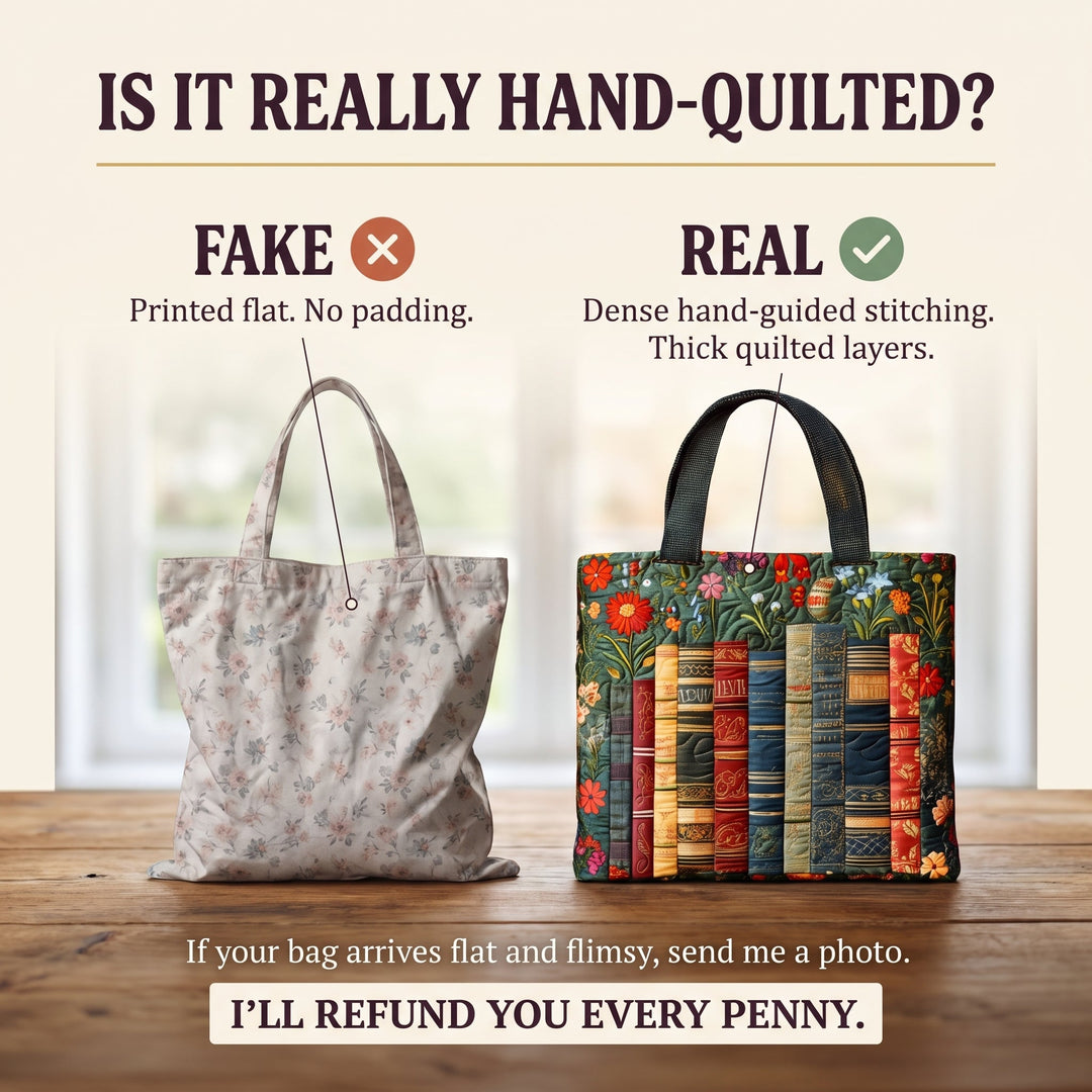 Love Books Quilted Tote Bag 4