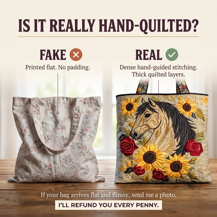 Wild Horse Quilted Tote Bag 4