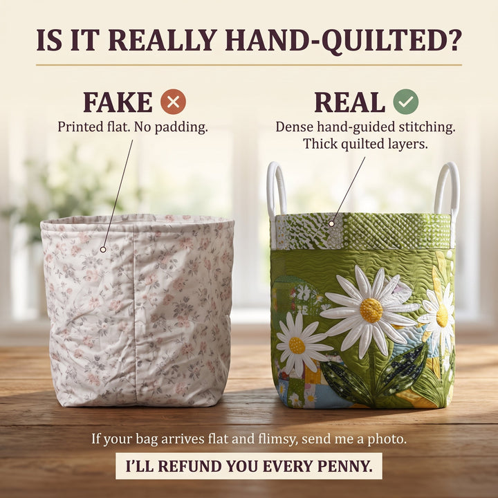 Sunny Stems Quilted Laundry Basket 5