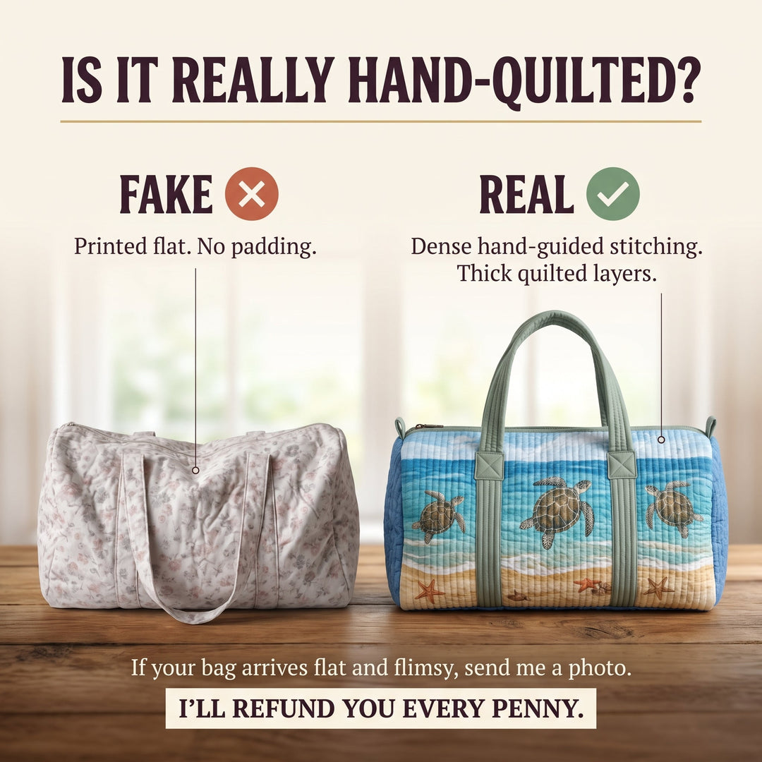 Turtly Cute Quilted Duffle Bag 3