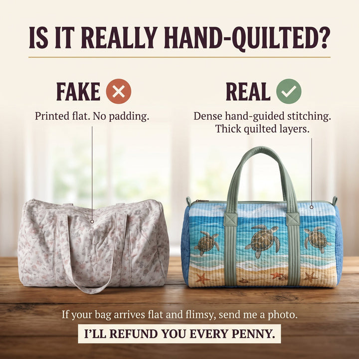Turtly Cute Quilted Duffle Bag 3