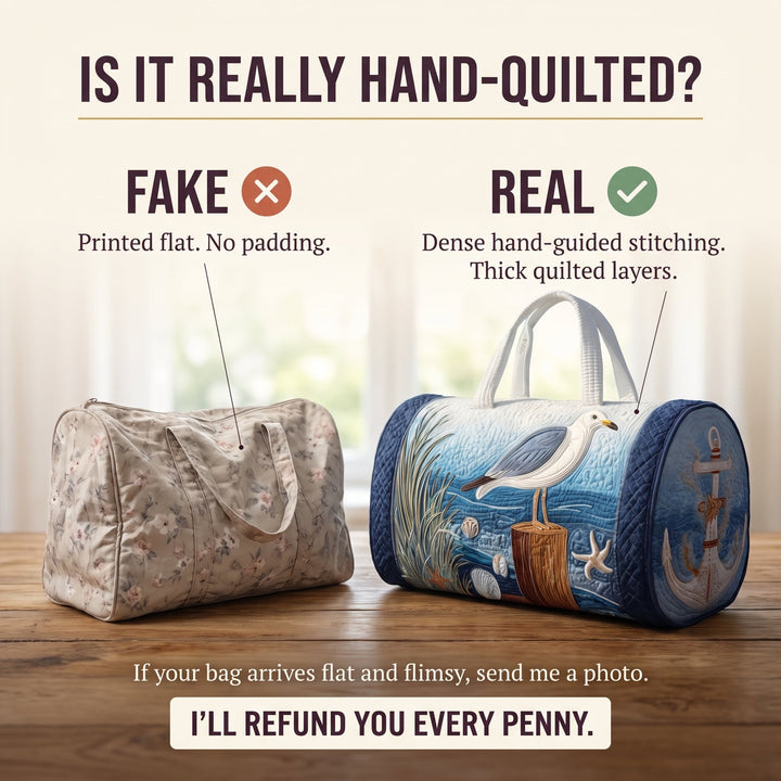 Coastal Gull Quilted Duffle Bag 3