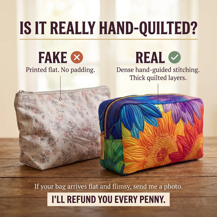 Summer Bloom Quilted Makeup Bag 3