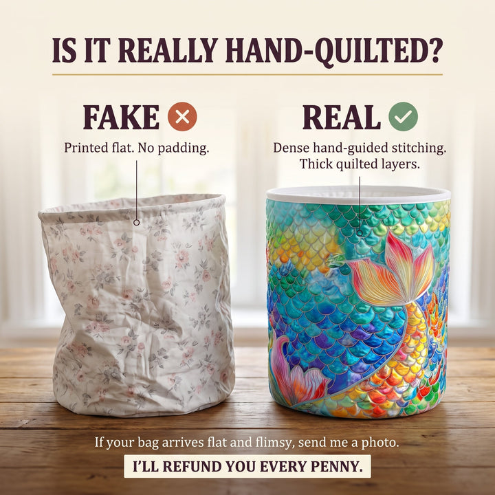 Marine Sparkle Quilted Laundry Basket 5