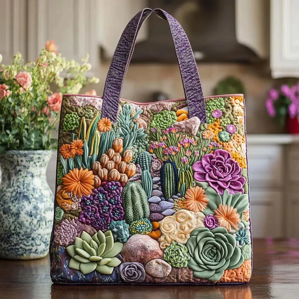Artisanal Tote Bag - Succulent Garden 1