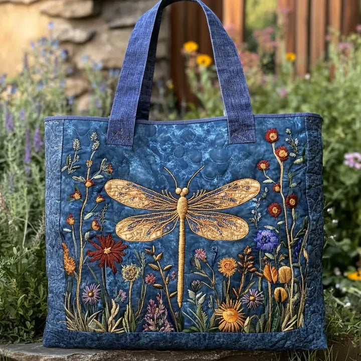 Quilted Bag - Golden Dragonfly 1