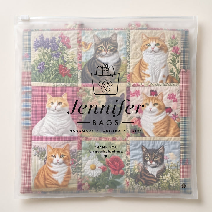Sunflower Cat Quilted Tote Bag 8