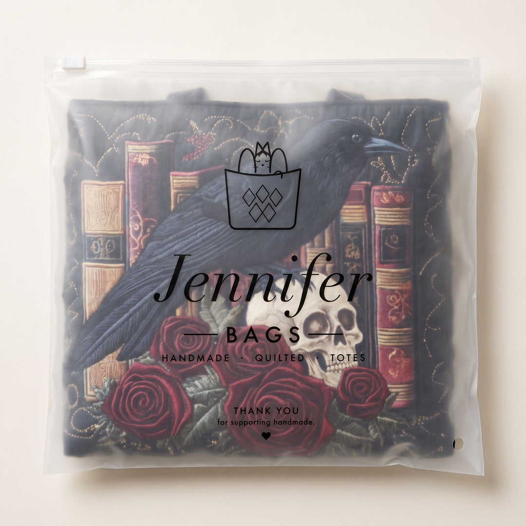 Mystic Raven Book Quilted Tote Bag 8
