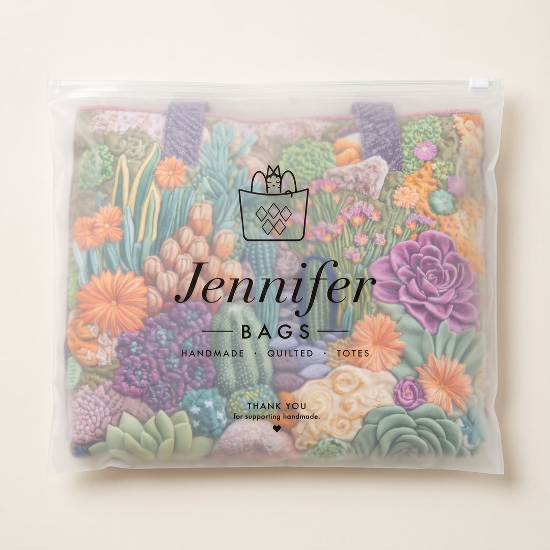 Artisanal Tote Bag - Succulent Garden 11