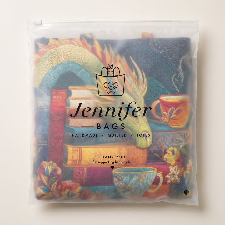 Artisan Bag - Dragon Reader with Books and Mugs 10