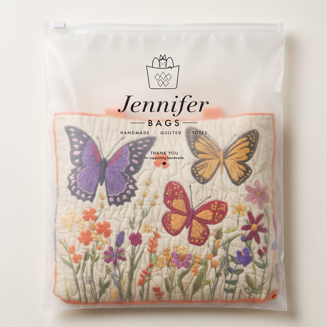 Butterfly Flower Garden Quilted Tote Bag 8