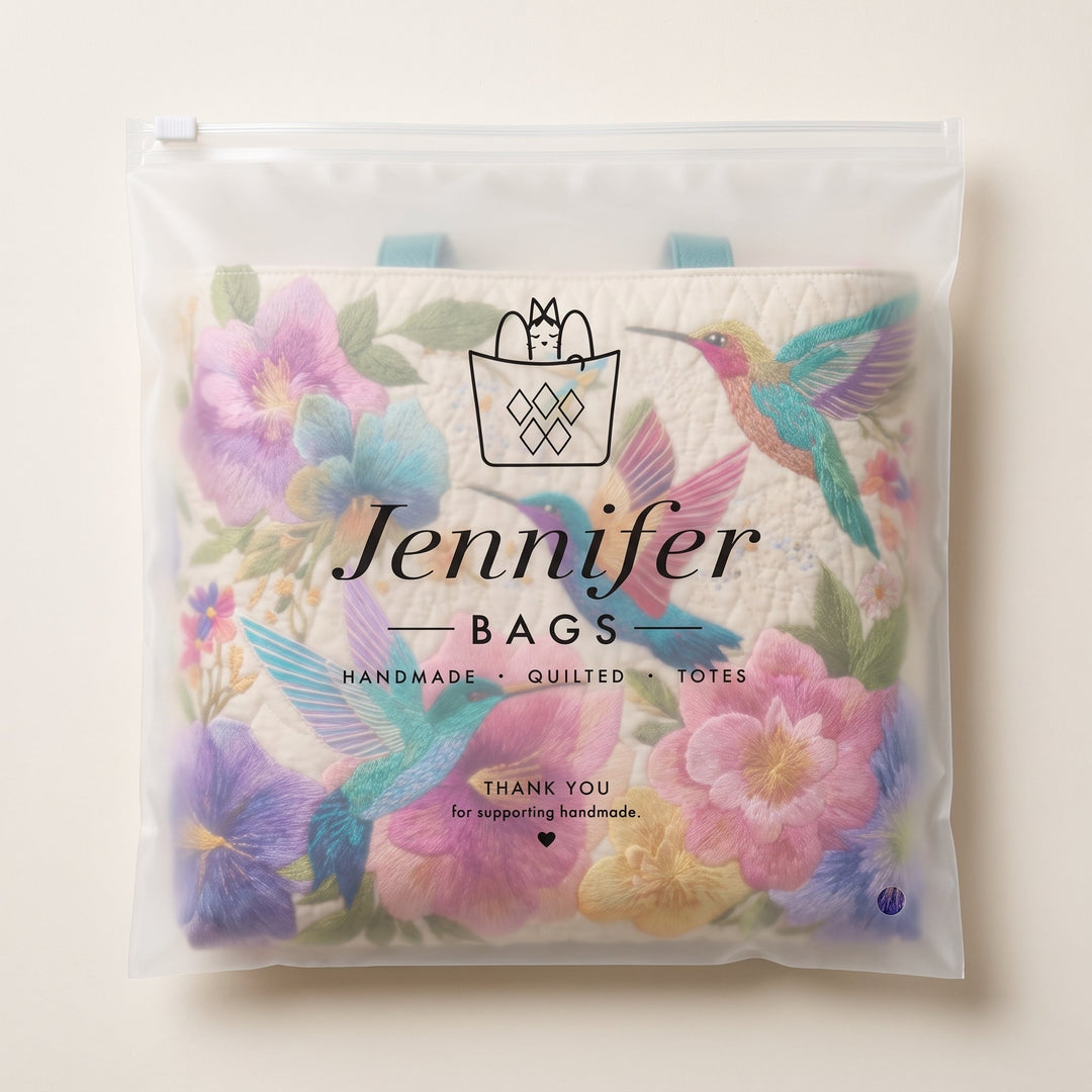 Hummingbird Garden Bloom Quilted Tote Bag 8