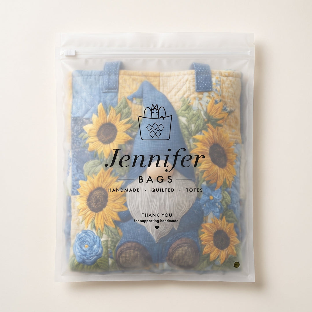 Sunflower Gnome Quilted Tote Bag 8