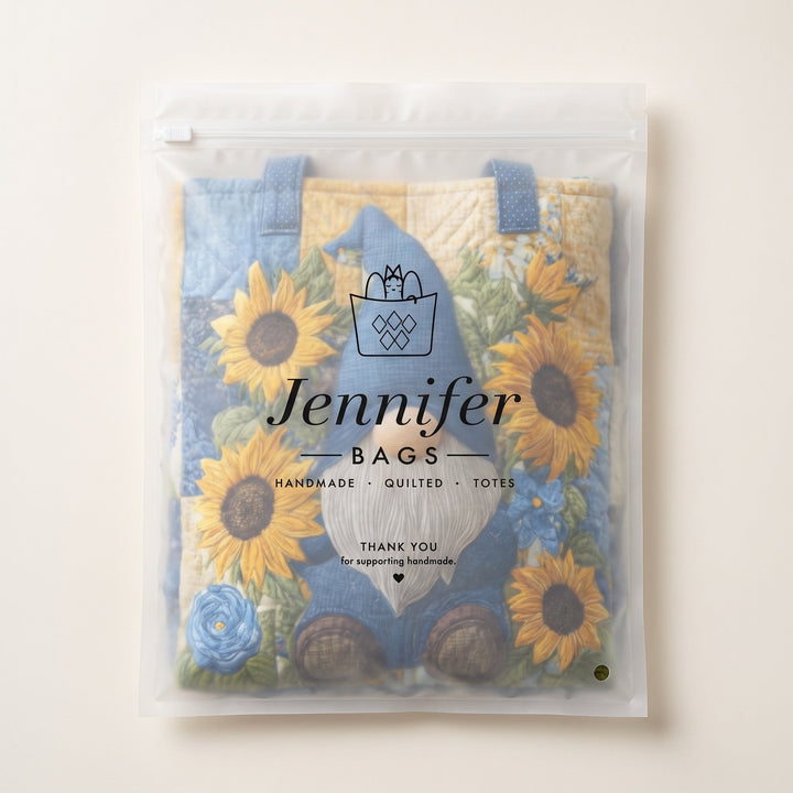 Sunflower Gnome Quilted Tote Bag 8