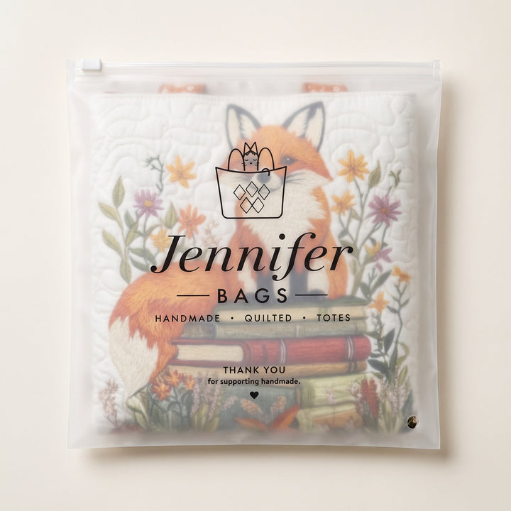Bookish Fox Quilted Tote Bag 8