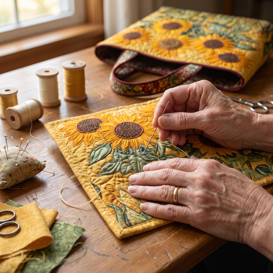 Classic Quilted Bag - Sunflowers 6