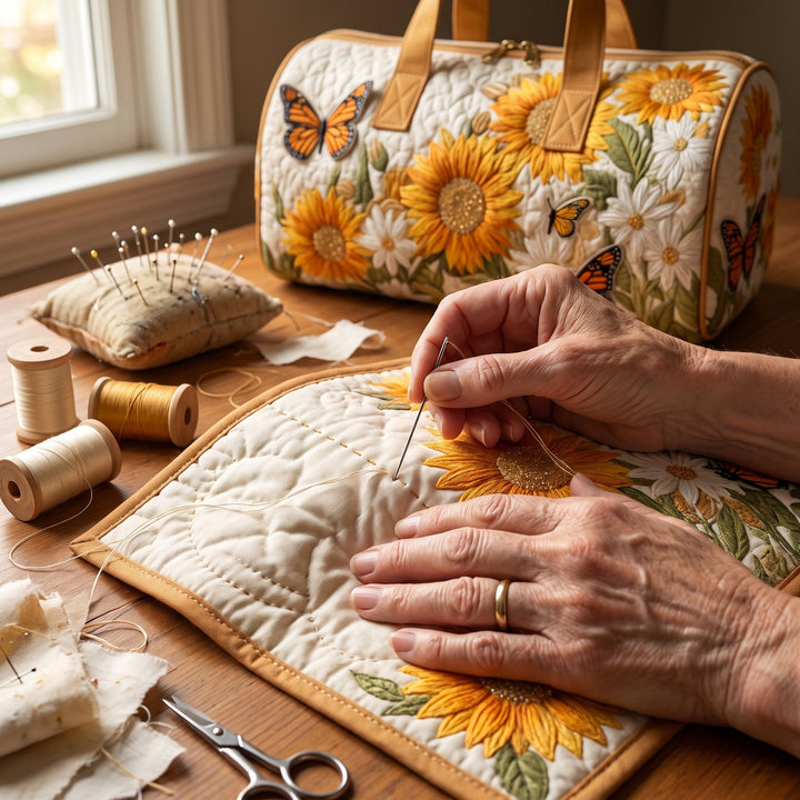 Bright Fields Quilted Duffle Bag 5