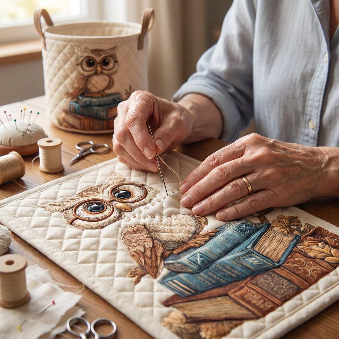 Owl Quilted Laundry Basket 6