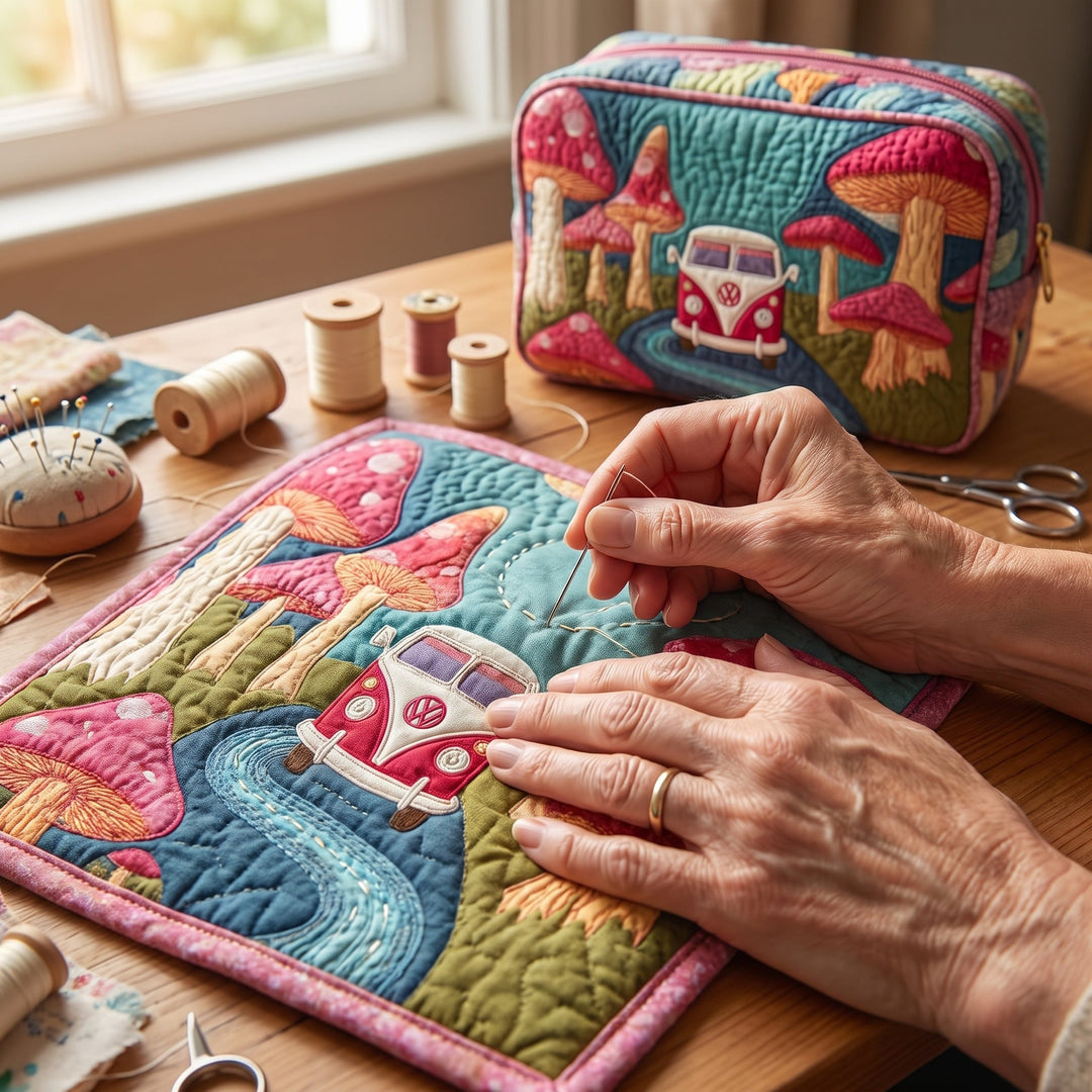 Cosmic Hippie Dream Quilted Makeup Bag 5