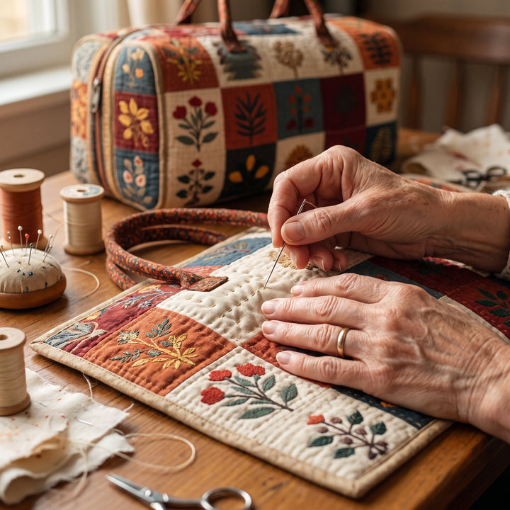 Petal Serenade Quilted Duffle Bag 5