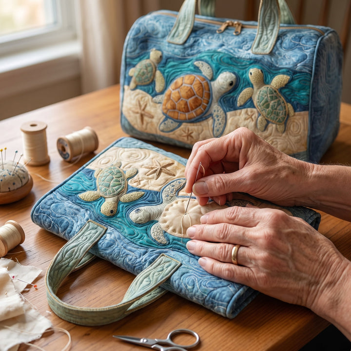 Turtly Cute Quilted Duffle Bag 5