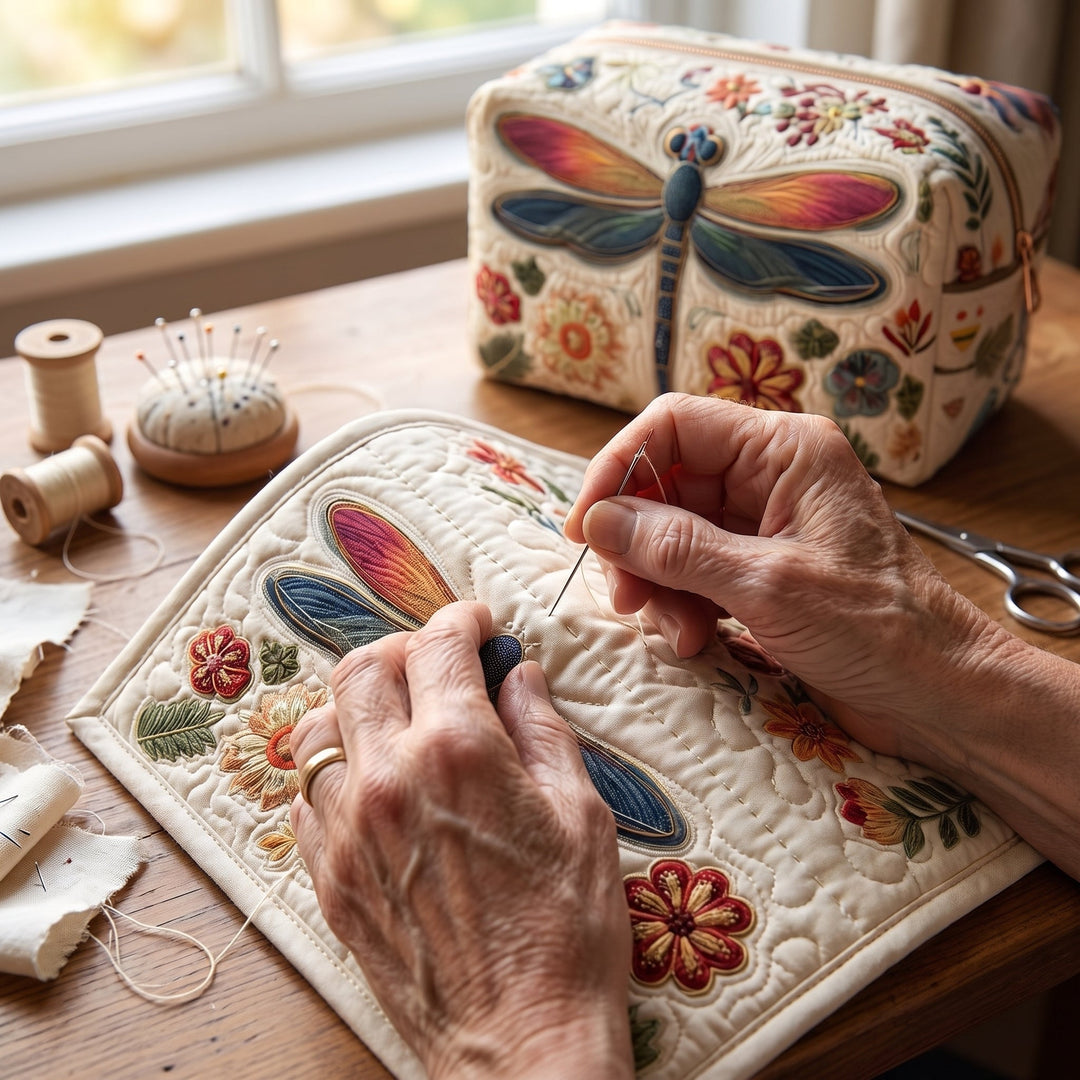 Breeze Catcher Quilted Makeup Bag 5