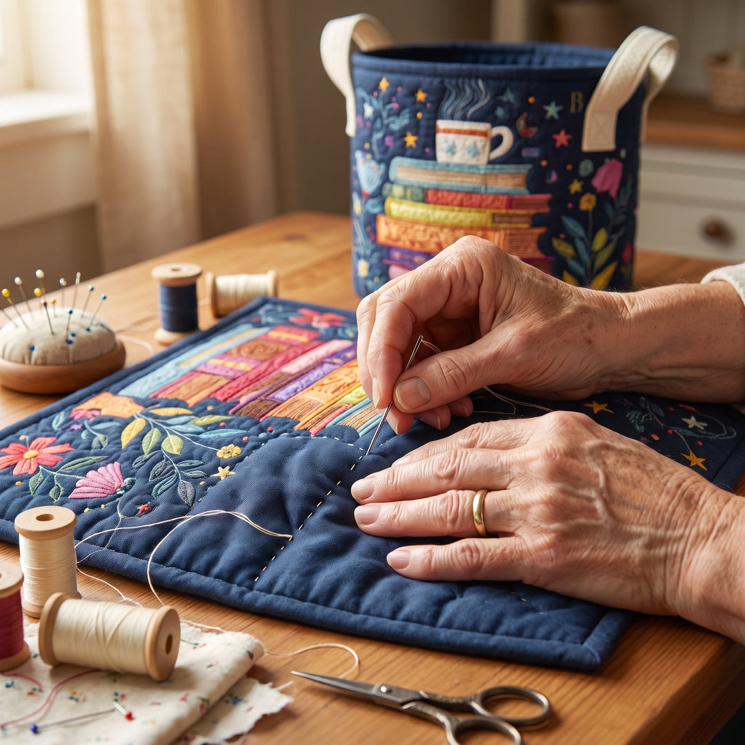 Dreamy Pages Quilted Laundry Basket 6