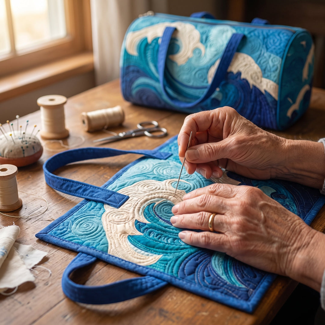 Rising Wave Quilted Duffle Bag 5