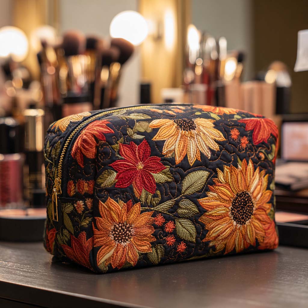 Bloom Beauty Quilted Makeup Bag 1