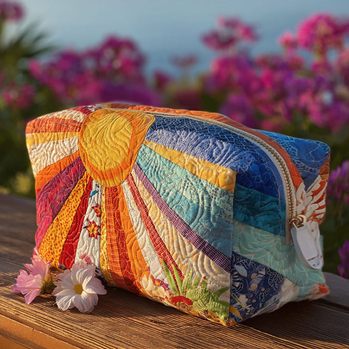 Boho Rays Quilted Makeup Bag 1