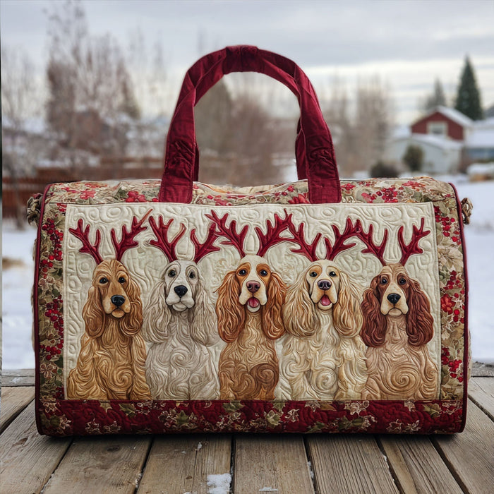 Bouncy Spaniel Quilted Duffle Bag 1