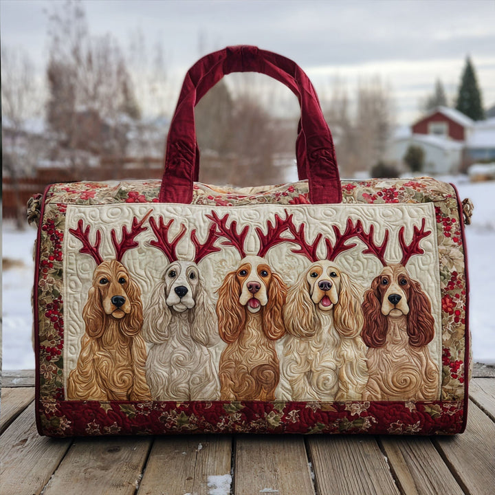 Bouncy Spaniel Quilted Duffle Bag 1