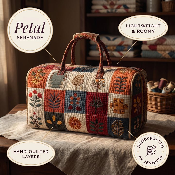 Petal Serenade Quilted Duffle Bag 4