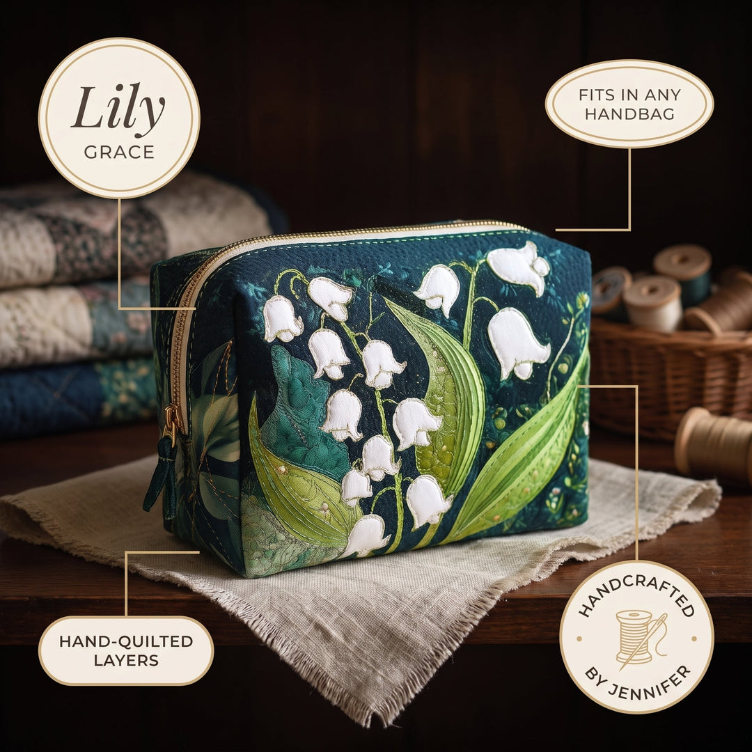 Lily Grace Quilted Makeup Bag 4