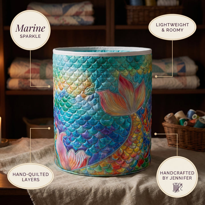Marine Sparkle Quilted Laundry Basket 7