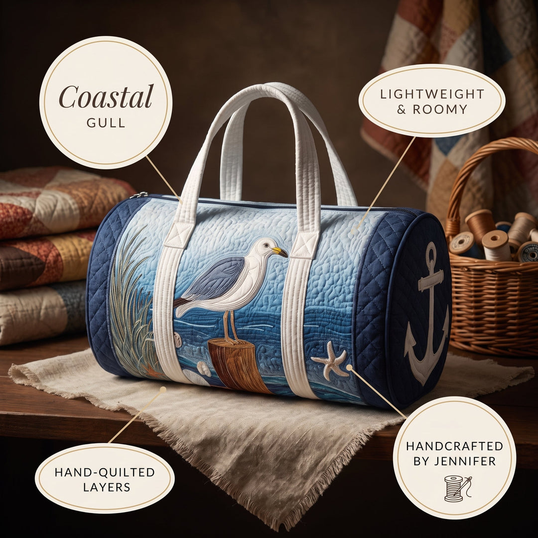 Coastal Gull Quilted Duffle Bag 4